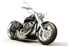 Custom Black Motorcycle On A White Background Sticker