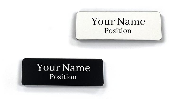 Custom Black Rectangle Name Tag