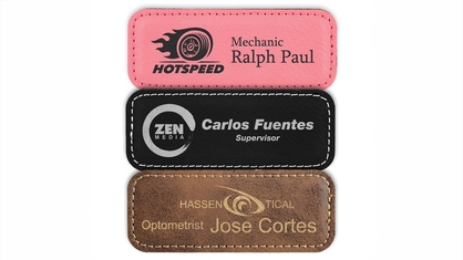 Custom Branded Leatherette Name Tags