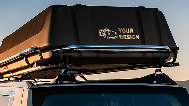 Custom Camo Transfer Sticker on rack