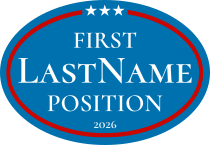 Custom Campaign Star Border Oval Sticker