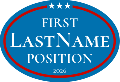 Custom Campaign Star Border Oval Sticker