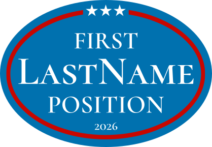 Custom Campaign Star Border Oval Sticker