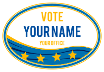 Custom Campaign Wave Oval Sticker