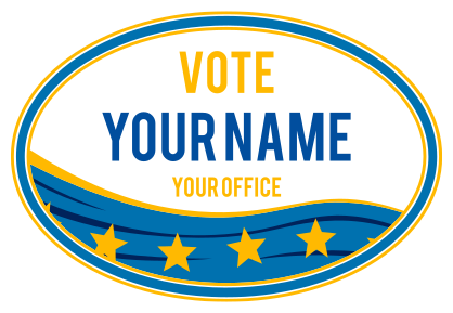 Custom Campaign Wave Oval Sticker