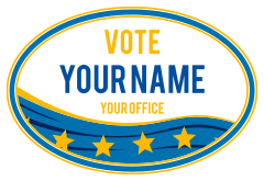 Custom Campaign Wave Oval Sticker