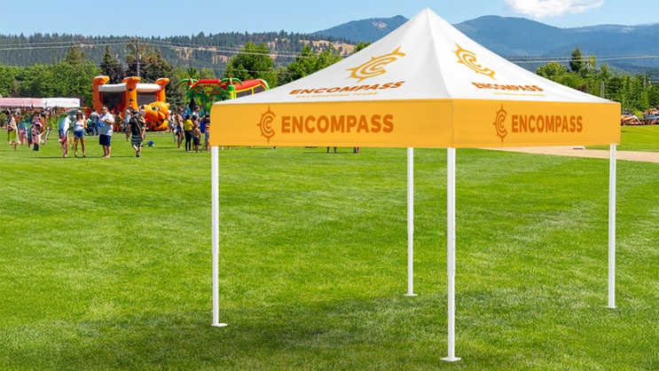 Custom Canopy Tent In An Event Field