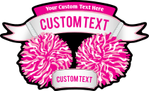 Custom Cheerleader Banner and Pom Pom Sticker
