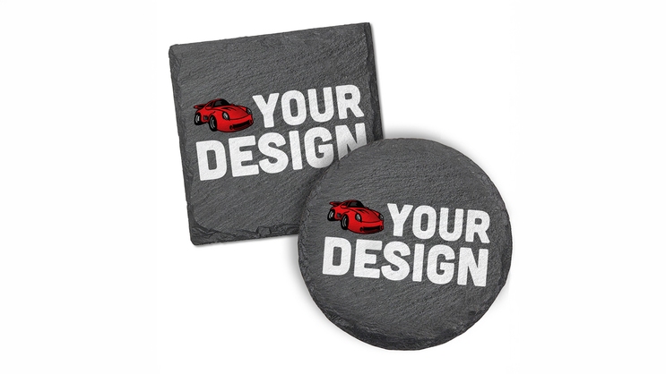 Custom Circle and Square Slate Coasters