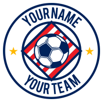 Custom Circle Soccer with Diamond Sticker