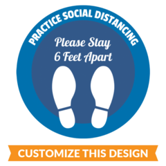 Custom Circle Social Distancing Floor Stickers