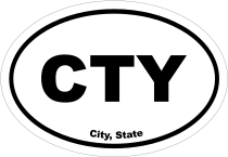 Custom City Oval Stickers