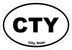Custom City Oval Stickers