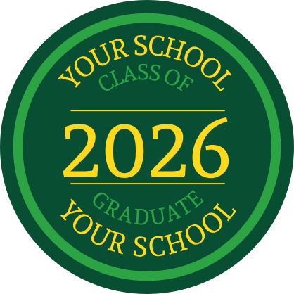 Custom Class of 2019 Text Circle Sticker