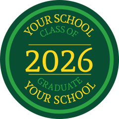Custom Class of 2019 Text Circle Sticker