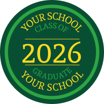 Custom Class of 2019 Text Circle Sticker