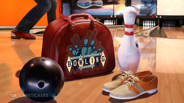 Custom Clear Sticker on Bowling Bag