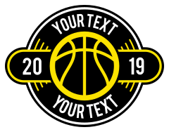 Custom Color Text Basketball Circle Sticker