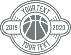 Custom Cut-Out Text Basketball Circle Sticker