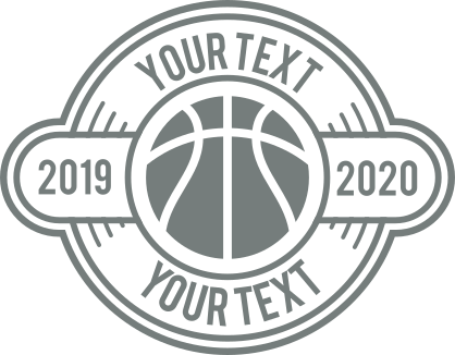 Custom Cut-Out Text Basketball Circle Sticker