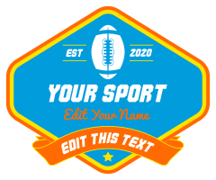 Custom Diamond Football Sticker with Banner