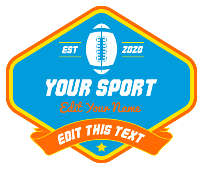 Custom Diamond Football Sticker with Banner