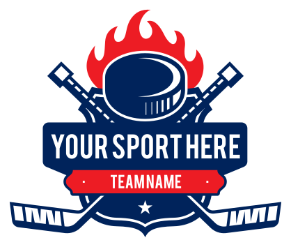 Custom Flaming Puck Hockey Sticker