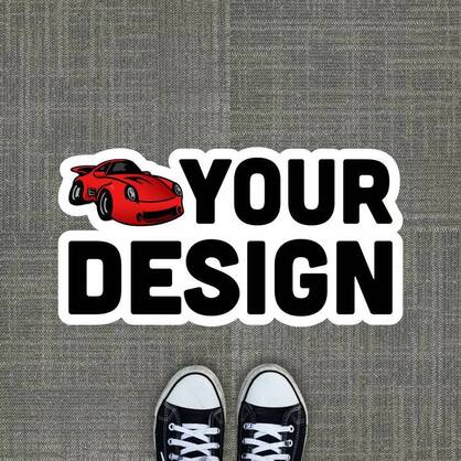 Custom floor sticker on carpet