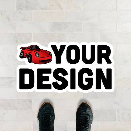 Custom floor sticker on tile