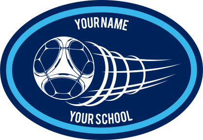 Custom Flying Soccer Ball Oval Sticker
