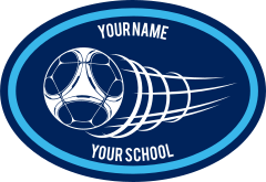 Custom Flying Soccer Ball Oval Sticker