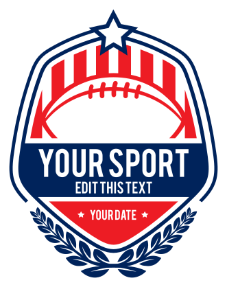 Custom Football Patch with Stripes and Stars Sticker