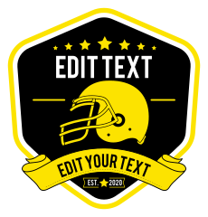 Custom Football Plaque with Stars Sticker