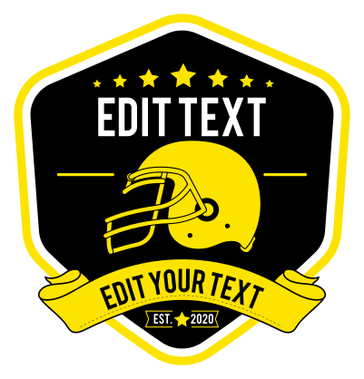 Custom Football Plaque with Stars Sticker