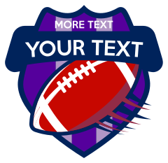 Custom Football Shield with Stripes and Banner