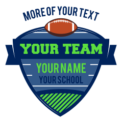 Custom Football Shield with Text