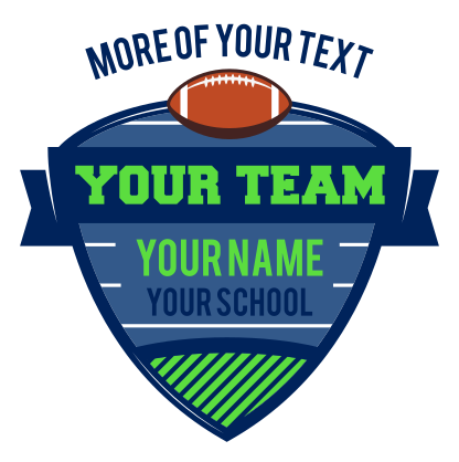 Custom Football Shield with Text
