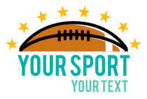 Custom Football with Line of Stars Sticker