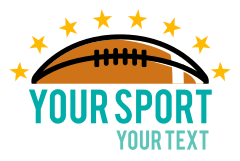 Custom Football with Line of Stars Sticker