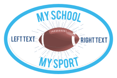 Custom Full Football Oval with Burst