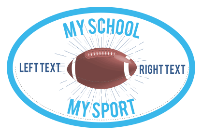 Custom Full Football Oval with Burst