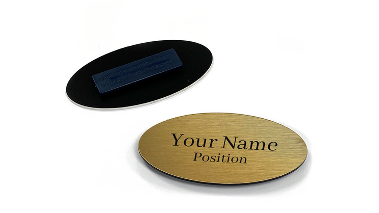 Custom Gold Oval Name Tag