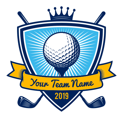 Custom Golf Team Shield Sticker