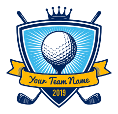 Custom Golf Team Shield Sticker