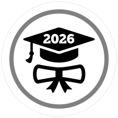 Custom Graduation Cap and Scroll Circle Sticker