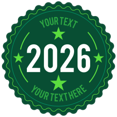 Custom Graduation Scallop Edge Year Sticker