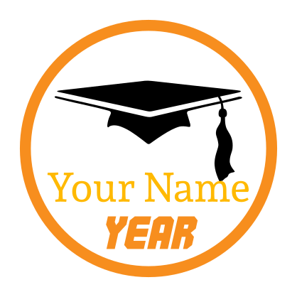 Custom Graduation Year and Name Circle Sticker