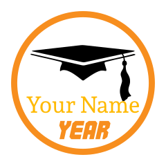Custom Graduation Year and Name Circle Sticker