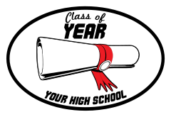 Custom Graduation Year and Scroll Oval Sticker