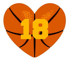 Custom Heart-Love Basketball Number Sticker
